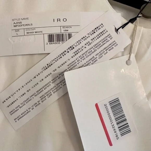 IRO Pearls white mini dress NWT SZ L - Picture 8 of 11